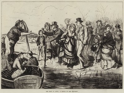 Le premier avril, une esquisse à la course de bateaux - Frederick Barnard