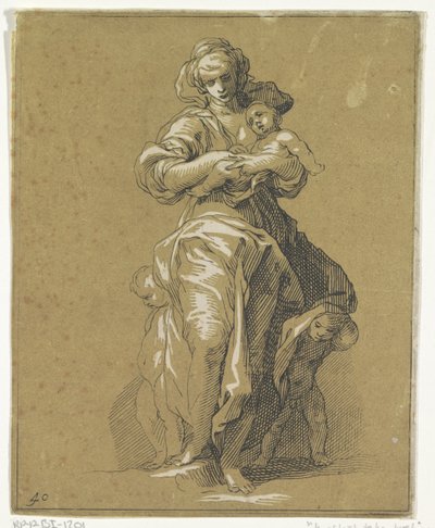 Charité avec trois enfants - Frederick Bloemaert