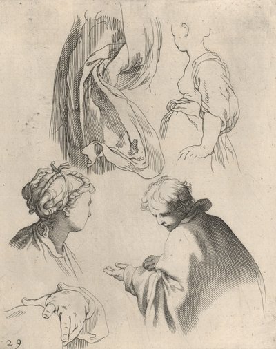 Études de figures, du livre de dessin, 1650-56 - Frederick Bloemaert