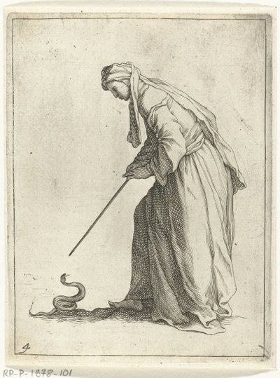 Femme avec un serpent - Frederick Bloemaert