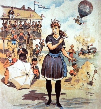 Le maillot de bain américain attire les caméras sur la plage - Frederick Burr Opper