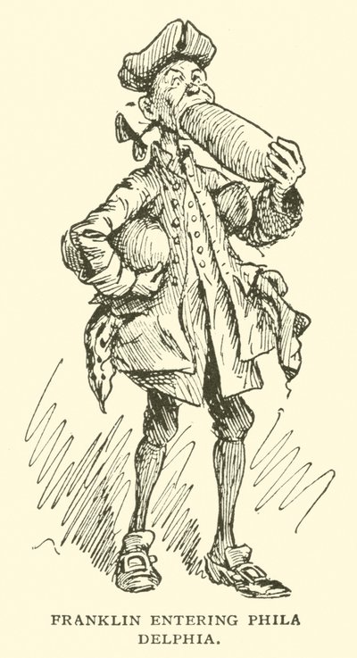 Franklin entrant à Philadelphie - Frederick Burr Opper