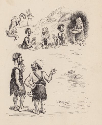 Nos ancêtres antédiluviens par F Opper : Numéro trois (litho) - Frederick Burr Opper