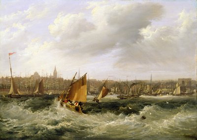 Liverpool, Lancashire depuis la rivière Mersey et New Brighton, 1838 - Frederick Calvert