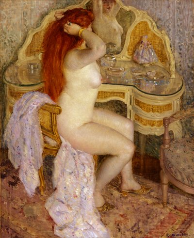 Nu assis à sa coiffeuse, 1909 - Frederick Carl Frieseke