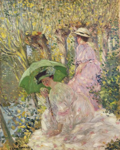 Deux jeunes filles dans un jardin, c.1911 - Frederick Carl Frieseke