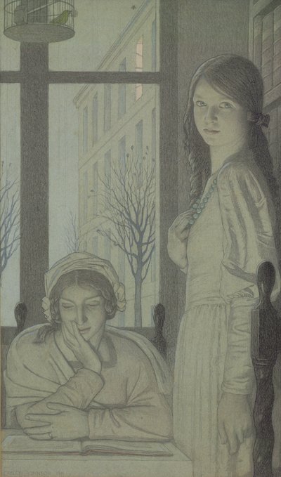 Intérieur - Soir, 1915 - Frederick Cayley Robinson