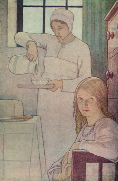 Lois et sa nourrice. De A Book of Quaker Saints. L. V. Hodgkin., 1923 - Frederick Cayley Robinson