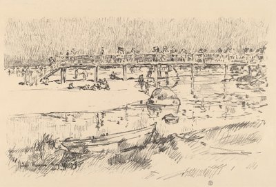 Plage de baignade, Bass Rocks - Frederick Childe Hassam