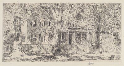 Maison sur la rue principale, Easthampton - Frederick Childe Hassam