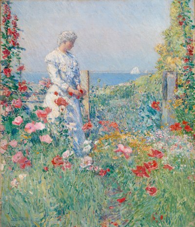 Dans le jardin Celia Thaxter dans son jardin - Frederick Childe Hassam
