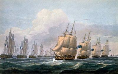 Capt. Beresford dans le HMS Theseus menant son escadron de navires de 