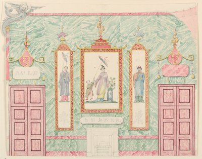Élévation murale, probablement pour la salle de banquet, Pavillon Royal, Brighton - Frederick Crace
