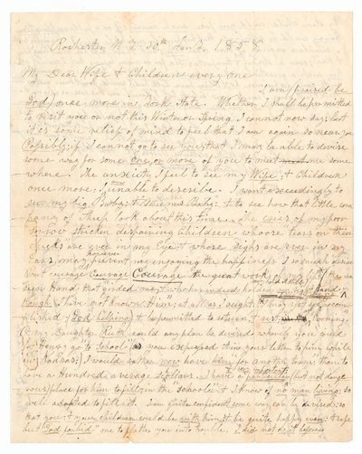 Lettre écrite par John Brown et Frederick Douglass à la femme et aux enfants de Brown, 30 janvier 1858 - Frederick Douglass