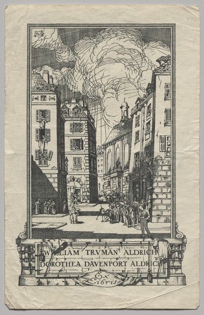 Ex-libris : William Truman Aldrich et Dorthea Davenport Aldrich, inscrit - Frederick Garrison Hall