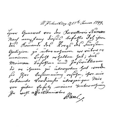 Lettre de Paul Ier, empereur de Russie, au général Numsen, 1799 1865 - Frederick George Netherclift