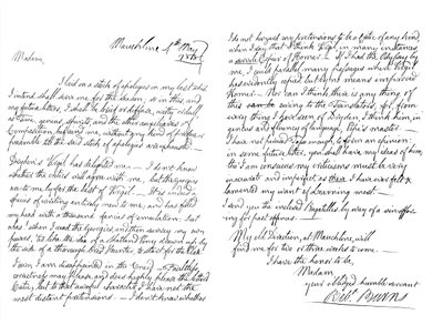Lettre de Robert Burns à Mme Dunlop de Haddington, 1788 1865 - Frederick George Netherclift