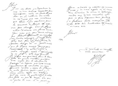 Lettre de Robert Devereux, comte d