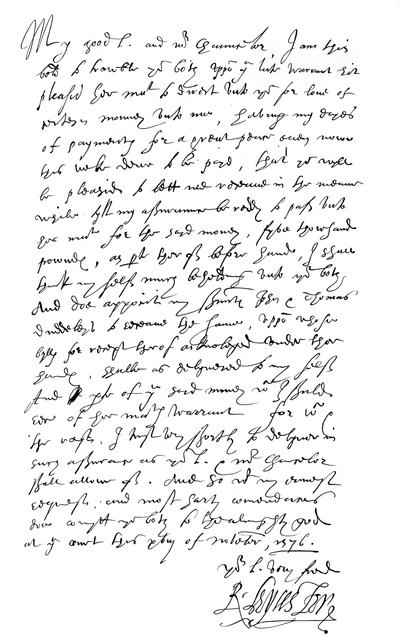 Lettre de Robert Dudley, comte de Leicester, à Lord Burghley et Sir Walter Mildmay, 1576 1856 - Frederick George Netherclift