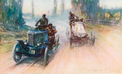 Dans la course Paris-Amsterdam de 1898, la Panhard blanche de Charron était équipée de roues au lieu de direction à barre pour la première fois dans l
