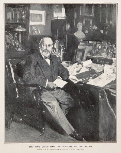 Le roi Édouard VII conduisant les affaires de la nation - Frederick Henry Townsend