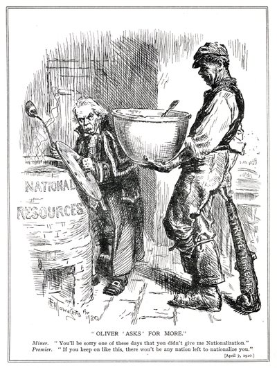 Lloyd George face aux menaces de grève des mineurs, avril 1920 - Frederick Henry Townsend