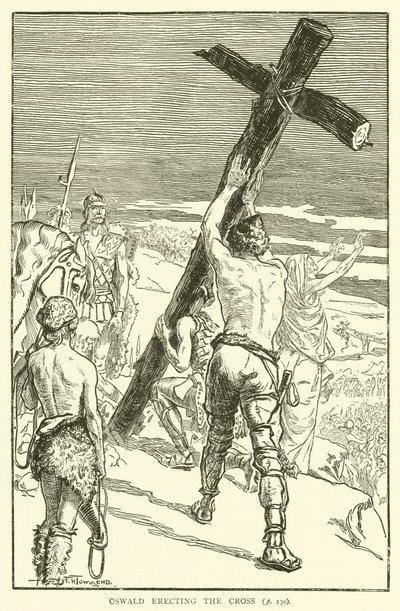 Oswald érigeant la Croix - Frederick Henry Townsend
