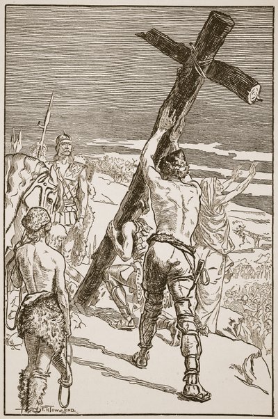 Oswald érigeant la croix, illustration de 