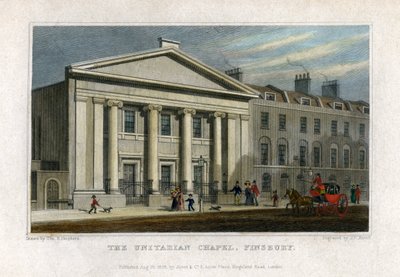 La chapelle unitarienne, Finsbury, Londres, 1828 - Frederick James Havell