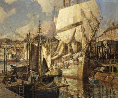 Navire de sel de Cadix, port de Gloucester - Frederick John Mulhaupt
