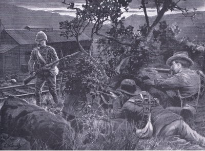 Guerre dégénérée : Les Boers tirant sur une sentinelle, d