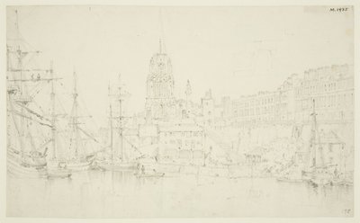 St Mary Redcliffe et Redcliffe Wharf depuis le pont de Prince Street - Frederick Mackenzie