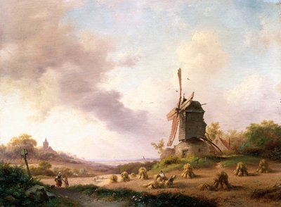Moissonneurs dans un paysage étendu, 1850 - Frederick Marianus Kruseman