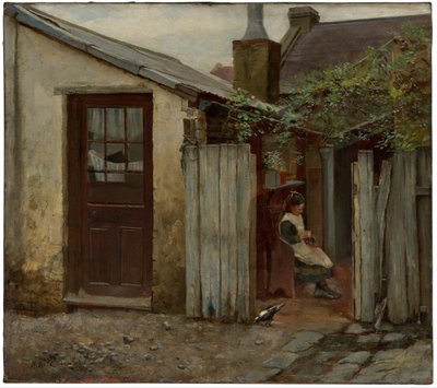 Fille avec un oiseau à la boulangerie de King Street, 1886 - Frederick McCubbin
