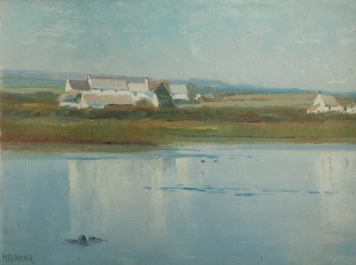 À Marazion - Ferme au bord de la rivière - Frederick Milner