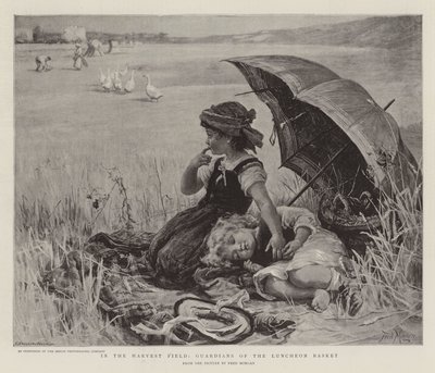 Dans le champ de récolte, Gardiens du panier de déjeuner - Frederick Morgan