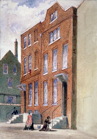 Vue du bureau du vicaire général, Bell Yard, Knightrider Street, Londres, 1841 - Frederick Napoleon Shepherd