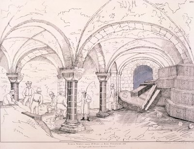 Crypte de St Mary-le-Bow, vers 1819 - Frederick Nash