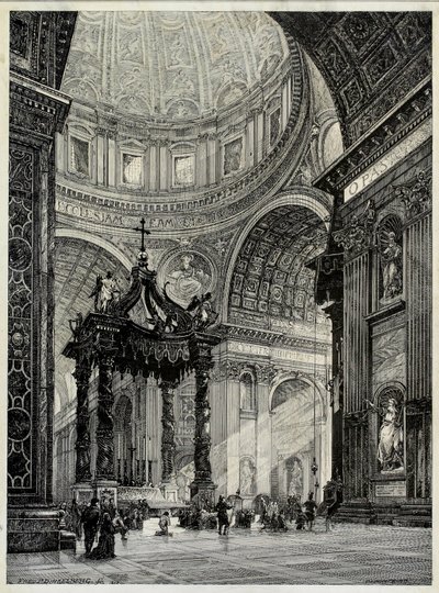 Basilique Saint-Pierre, Rome, Italie, vue intérieure, 1878 - Frederick P Dinkelberg