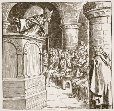 Dernier sermon de Dunstan, illustration de 