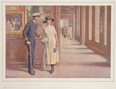 Officier de marine et dame dans les appartements d