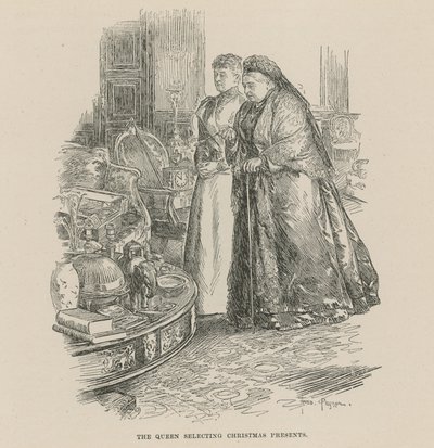 La reine choisissant des cadeaux de Noël - Frederick Pegram