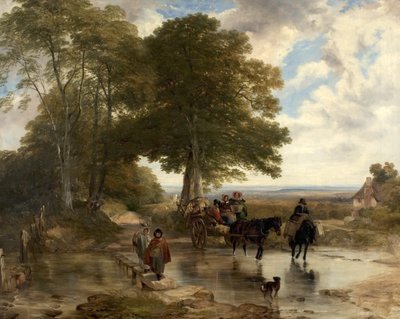 Chariot de marché à un ruisseau, 1845 - Frederick Richard Lee