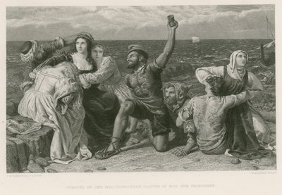 Pirates de la Méditerranée jouant aux dés pour des prisonniers - Frederick Richard Pickersgill