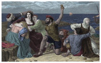 Pirates de la mer Méditerranée jouant aux prisonniers (illustration) - Frederick Richard Pickersgill