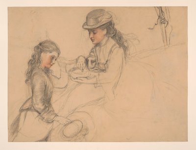 Étude de deux filles, avec une étude d