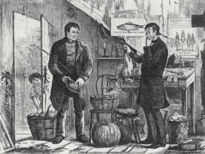 Un fermier payant son abonnement au journal local en nature - Frederick Stuart after Church