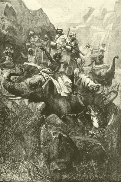Chasse au tigre en Inde - Frederick William Burton