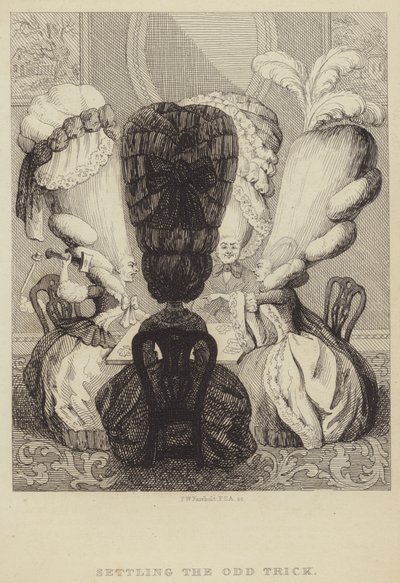 Régler le coup étrange : satire ridiculisant les coiffures des femmes et la manie du jeu - Frederick William Fairholt