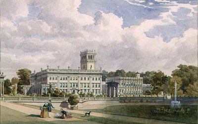 Vue de la maison et des jardins à Trentham, Staffs - Frederick William Hulme